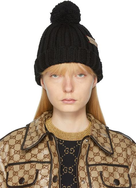 black gucci beanie|all black gucci cap.